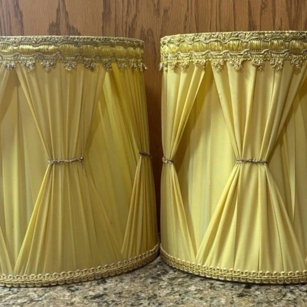 Elegant Vintage Pleated Lamp Shade Pair